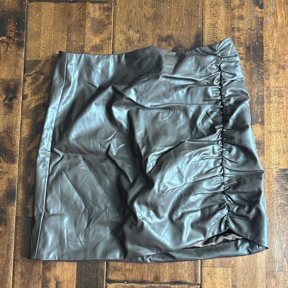 Lush Brown Faux Leather Mini Skirt
